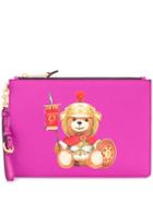 Moschino Teddy Bear Logo Clutch Bag - Pink