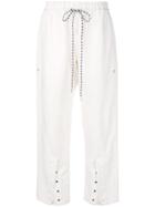 Proenza Schouler Pswl Washed Linen Drawstring Pants - White