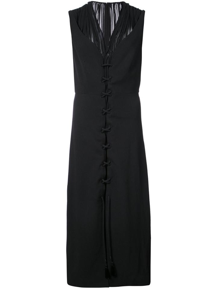 Derek Lam Sleeveless Layered Dress With Lacing Detail - Black