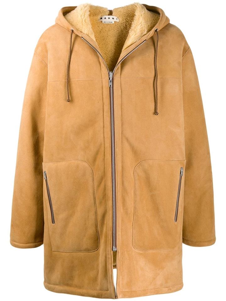 Marni Reversible Hooded Coat - Brown