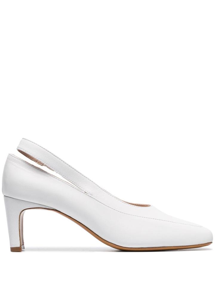 Kalda Amma 60 Slingback Leather Pumps - White
