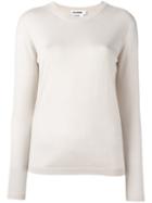 Jil Sander Round Neck Fine Knit Jumper, Women's, Size: 36, Nude/neutrals, Silk/cashmere