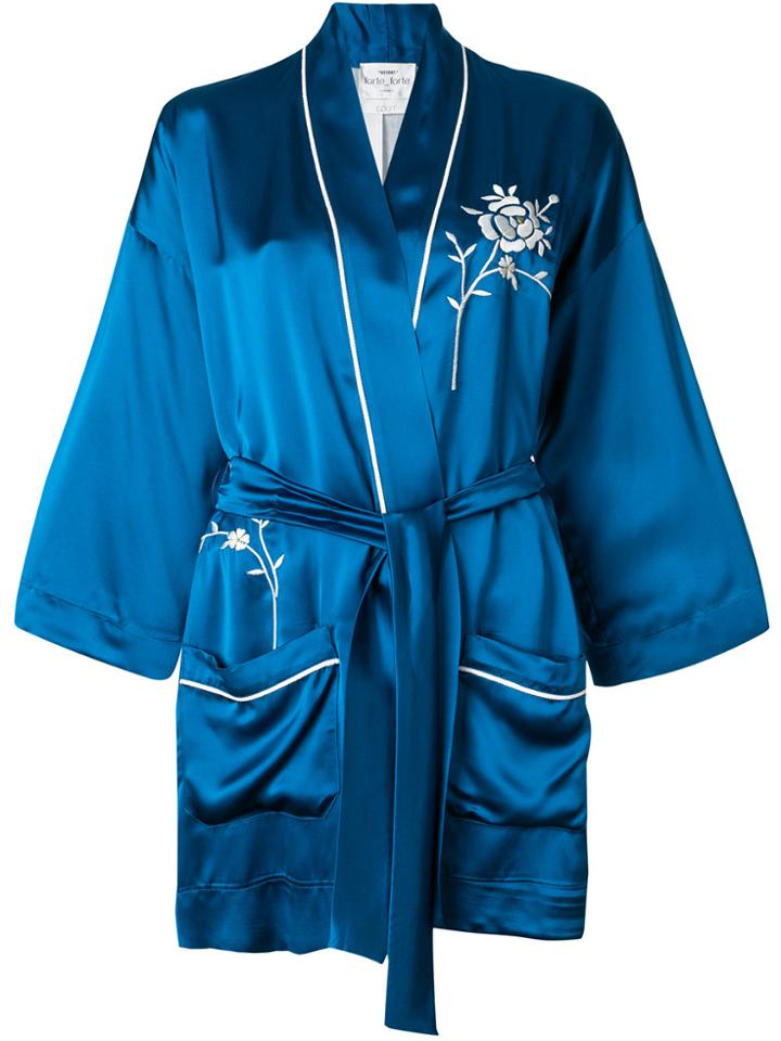 Forte Forte Embroidered Belted Jacket - Blue