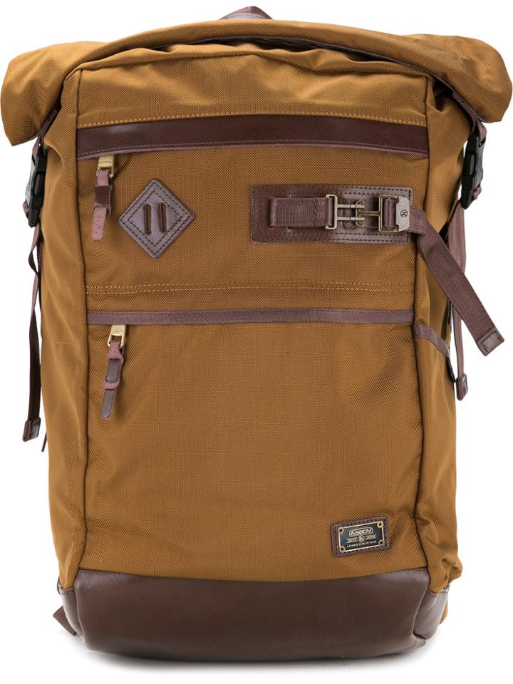 As2ov Ballistic Nylon Roll Backpack - Brown