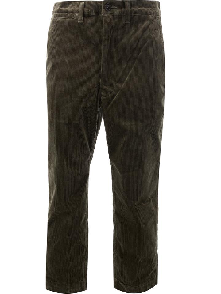 Junya Watanabe Comme Des Garçons Man Cropped Corduroy Trousers - Green