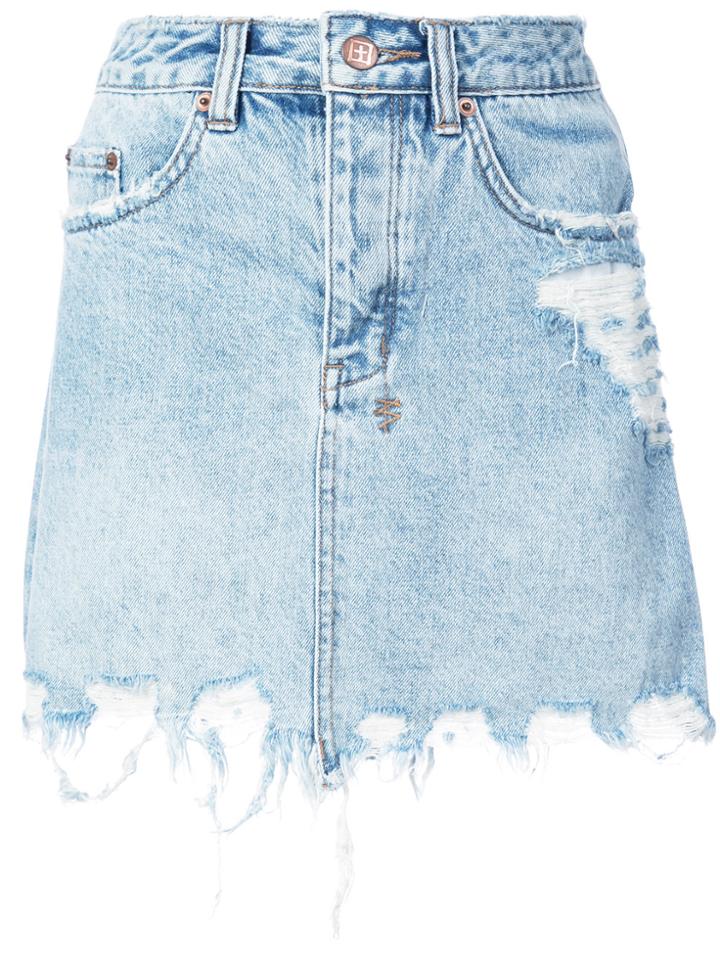 Ksubi Mini Moss Denim Skirt - Blue