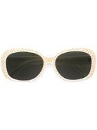 Saint Laurent Eyewear Studded Round Frame Sunglasses - White