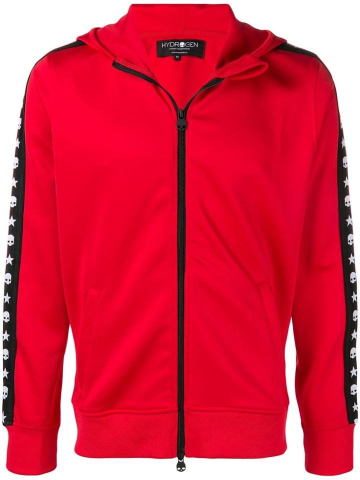 Hydrogen Skull And Star Stripe Hoodie - Red