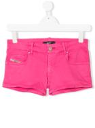 Diesel Kids Teen Denim Shorts - Pink & Purple