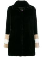 La Seine & Moi Carene Fur-sleeved Coat - Black