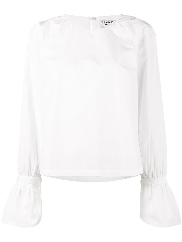 Frame Denim - Voluminous Cuff Blouse - Women - Cotton - L, Women's, White, Cotton