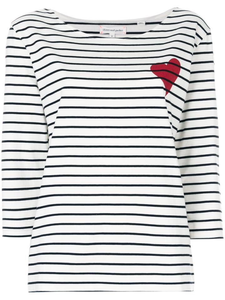 Chinti & Parker Heart Breton T-shirt - White