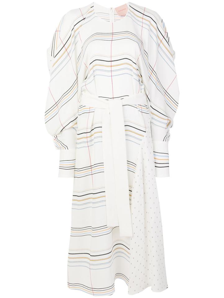 Roksanda Contrast Pattern Maxi Dress - White