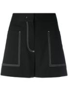M Missoni - Contrast Stitching Shorts - Women - Cotton/polyester/spandex/elastane/acetate - 44, Black, Cotton/polyester/spandex/elastane/acetate