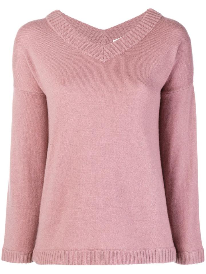 Goat Cashmere Loose Fit Jumper - Pink & Purple