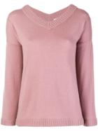 Goat Cashmere Loose Fit Jumper - Pink & Purple