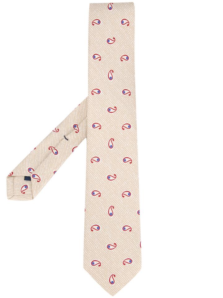 Errico Formicola Paisley Print Tie - Brown