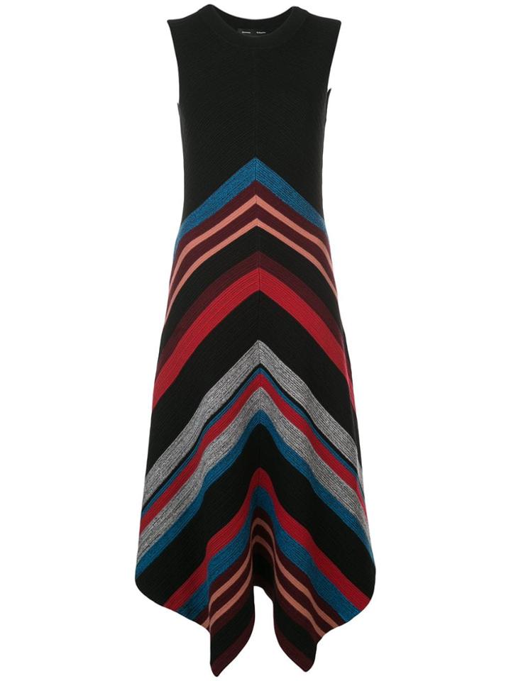 Proenza Schouler Knitted Stripe Dress - Black