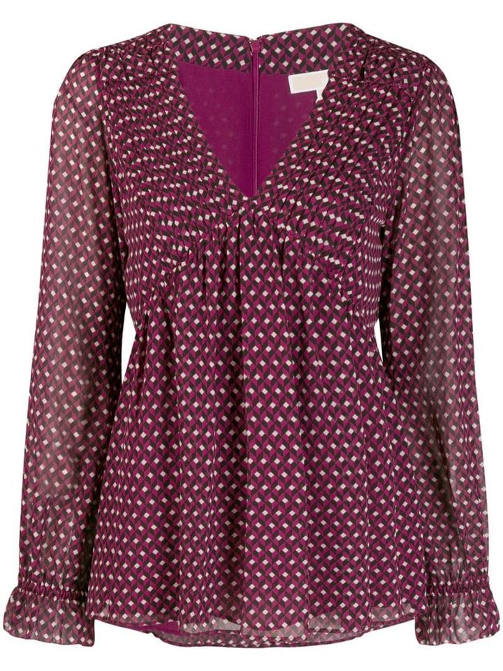 Michael Kors Geometric Print Blouse - Purple