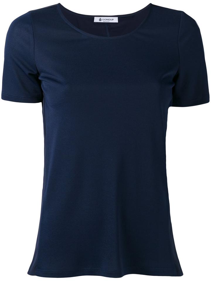 Dondup Crossed Slit Back T-shirt, Women's, Size: Xs, Blue, Viscose/polyamide
