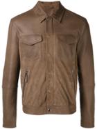 Eleventy Shirt Jacket With Zip Pockets - Brown