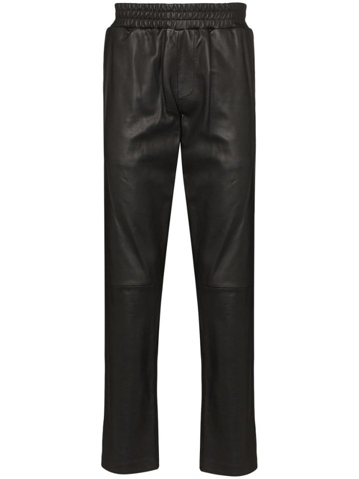 Stand Studio Luca Straight Leg Leather Trousers - Black