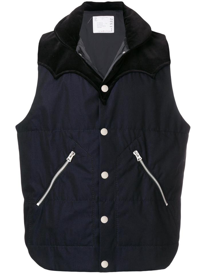 Sacai Two-tone Gilet - Blue