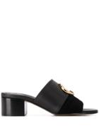 Chloé C Plaque Mules - Black