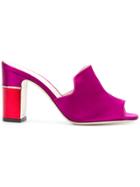 Pollini Colour-block Mules - Pink & Purple