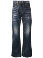 Junya Watanabe Man Distressed Straight-leg Jeans - Blue