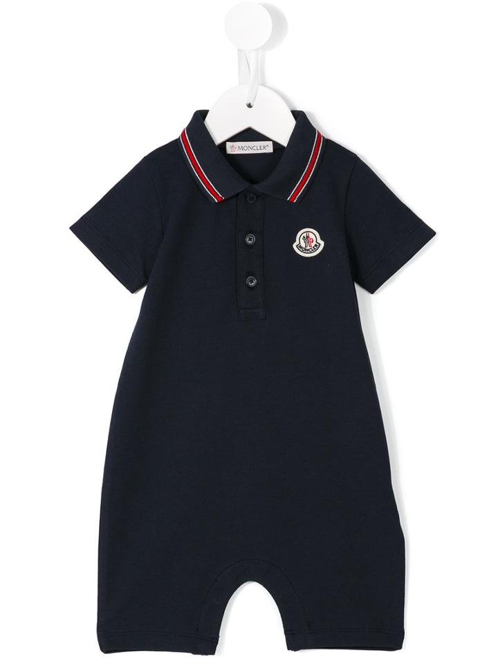 Moncler Kids - Polo Romper - Kids - Cotton/spandex/elastane - 12-18 Mth, Blue