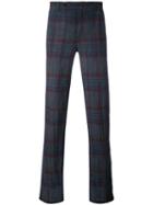 Massimo Alba - Checked Trousers - Men - Linen/flax - 50, Blue, Linen/flax