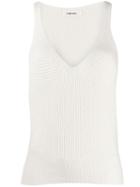 Circus Hotel Ribbed Knit Tank Top - White