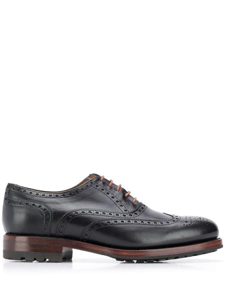 Berwick Shoes Brogue Detailing Lace-up Shoes - Black