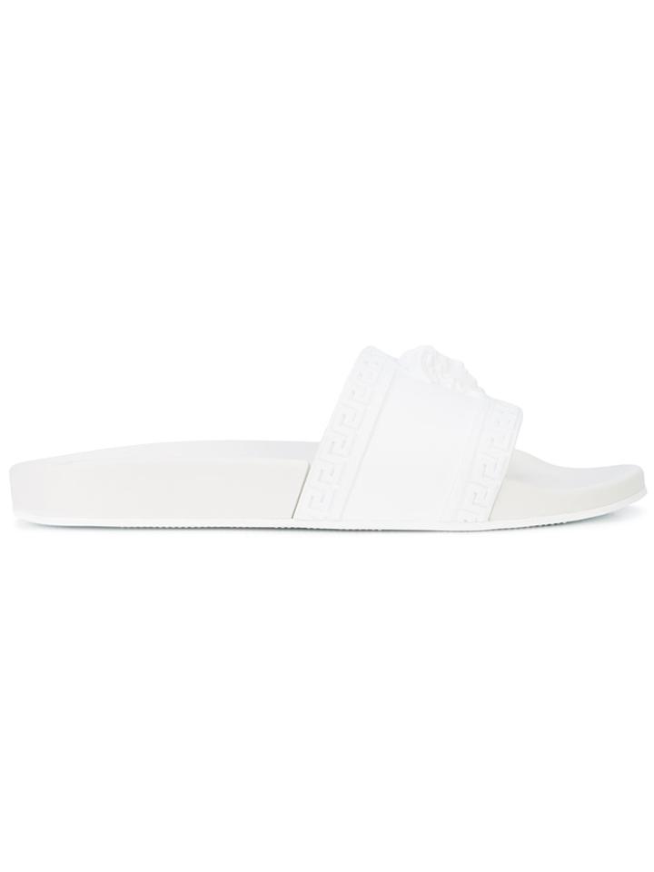 Versace Medusa Strap Sandals - White