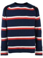 Sacai Striped Jumper, Men's, Size: 3, Blue, Wool