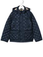 Burberry Kids 'charlie' Quilted Coat, Boy's, Size: 7 Yrs, Blue