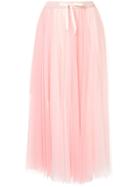 Edward Achour Paris Drawstring Flared Midi Skirt - Pink