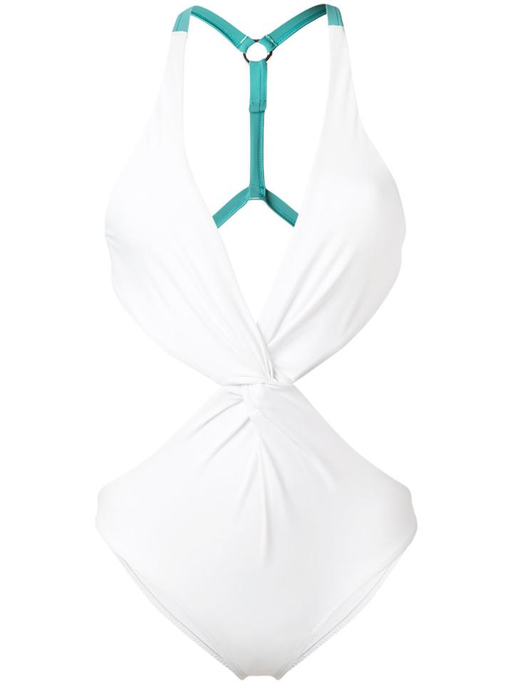 Fleur Of England - Cut-out Swimsuit - Women - Polyamide/spandex/elastane - L, White, Polyamide/spandex/elastane