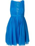 No21 Pleated Full Skirt Dress - Blue
