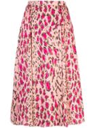 Carolina Herrera Leopard Print Skirt - Pink