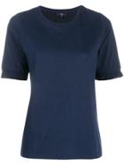 Fay Ribbed Cuff T-shirt - Blue