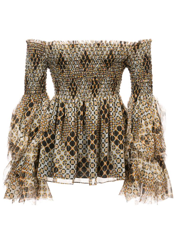 Caroline Constas Printed Off-shoulder Blouse - Multicolour