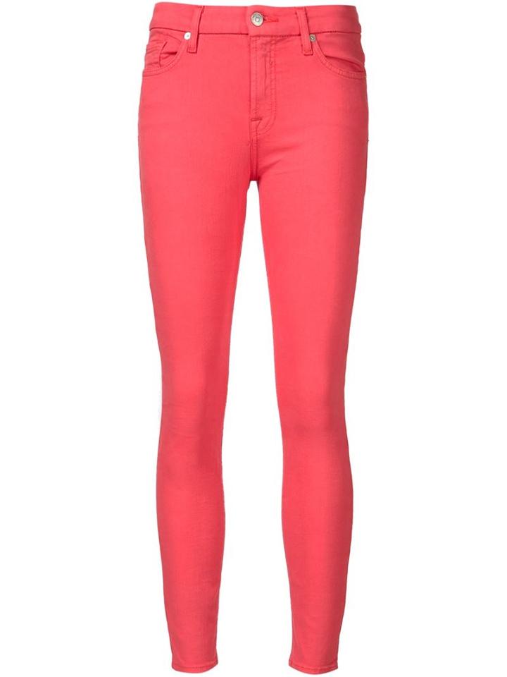 7 For All Mankind Skinny Jeans, Women's, Size: 27, Pink/purple, Cotton/polyester/spandex/elastane
