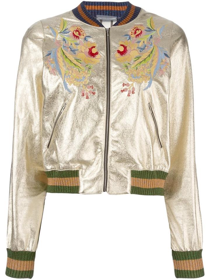 Aviù Embroidered Floral Bomber Jacket
