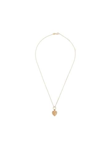 Foundrae 18kt Yellow Gold Heart Love Token Necklace - Pink