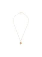 Foundrae 18kt Yellow Gold Heart Love Token Necklace - Pink