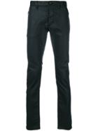 John Varvatos Wet Look Slim Trousers - Black