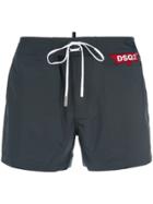 Dsquared2 Logo Patch Swim Shorts - Grey