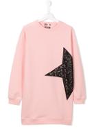 Msgm Kids Sequined Star Sweatshirt, Girl's, Size: 14 Yrs, Pink/purple